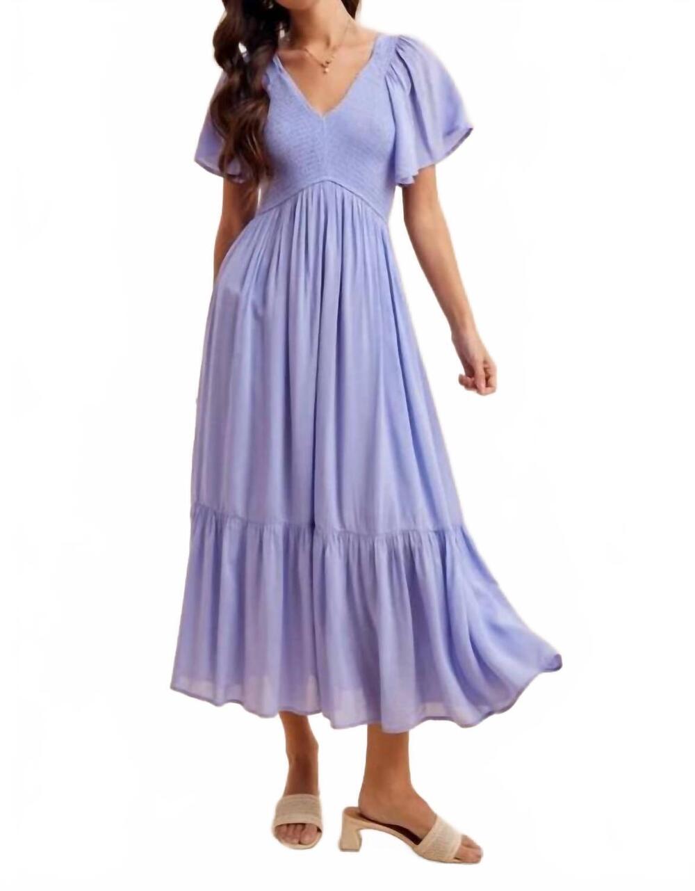 NEW IN-LOOM modal smocked dress in blue